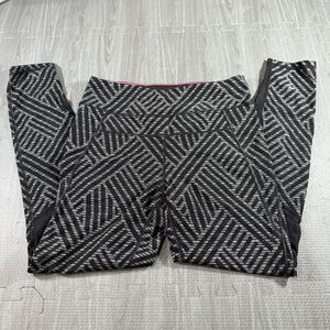 Calvin Klein Performance Wick Leggings Medium Geometric Black Gray Mesh